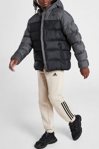 Doudoune à capuche - Noir et gris