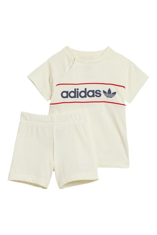 T-shirt et short Main Originals - Blanc et bleu marine