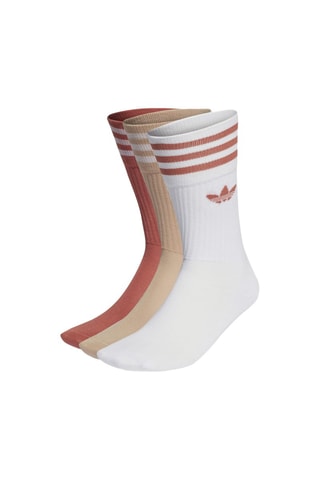 3 paires de chaussettes Rouge brique, blanc et beige