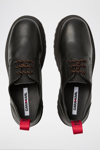 Derbys plateformes en cuir - Noir