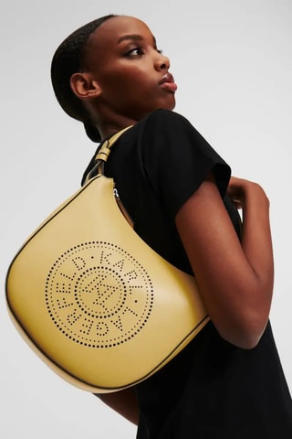 Sac porté épaule en cuir - Jaune