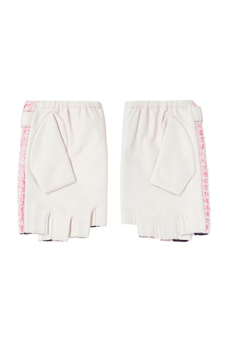 Mitaines en laine - Rose et blanc