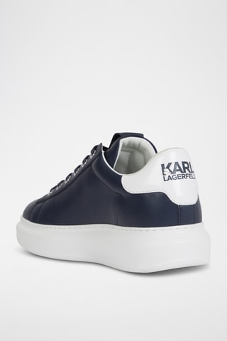 Baskets plateformes en cuir - Bleu marine