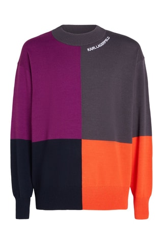 Pull en laine - Violet et gris