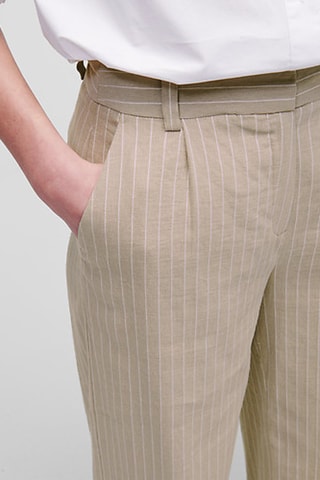 Pantalon wide legs en lin - Beige