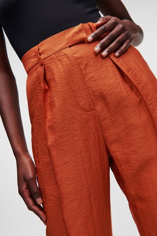 Pantalon taille haute - Rouge brique