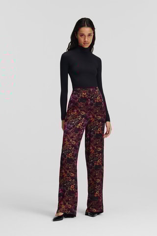 Pantalon taille haute - Noir et fuchsia