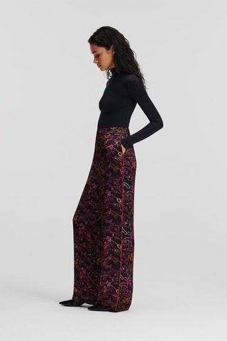Pantalon taille haute - Noir et fuchsia