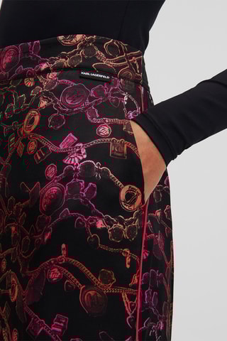 Pantalon taille haute - Noir et fuchsia