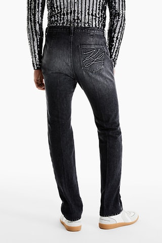 Jean droit en coton biologique - Noir