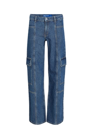 Jean cargo en coton biologique - Bleu foncé