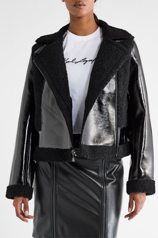 Veste bi-matière - Noir