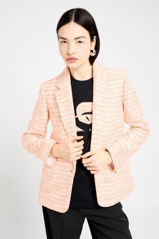 Veste en tweed - Orange et blanc