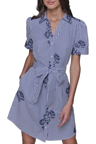 Robe chemise - Bleu et blanc