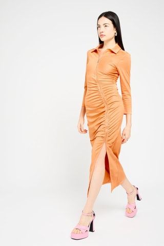 Robe fourreau en coton biologique - Orange