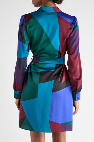 Robe chemise - Vert foncé et ciel