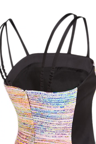 Robe bi-matière - Orange et noir