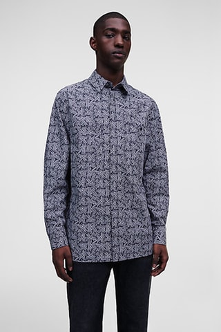 Chemise en coton biologique - Blanc et noir