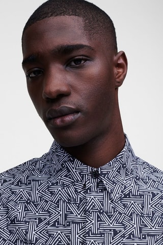 Chemise en coton biologique - Blanc et noir