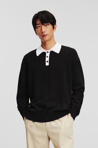 Polo en laine - Noir