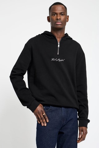 Sweat à capuche en coton biologique - Noir