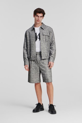 Bermuda en tweed - Gris clair