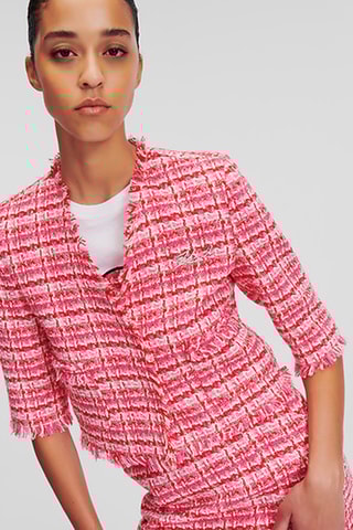 Veste en tweed - Rose et rouge