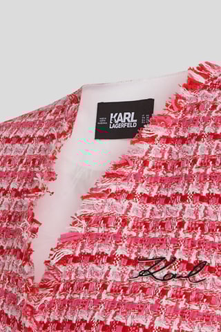 Veste en tweed - Rose et rouge