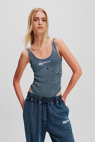 Body en jean et coton biologique - Bleu