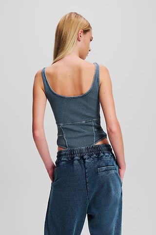 Body en jean et coton biologique - Bleu