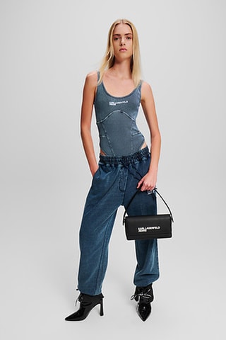 Body en jean et coton biologique - Bleu