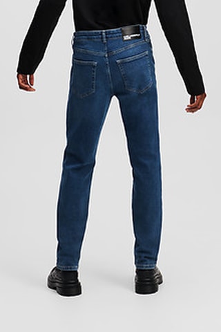 Jean slim en coton biologique - Bleu marine