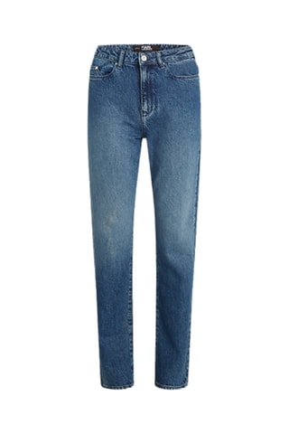 Jean straight taille haute - Bleu marine