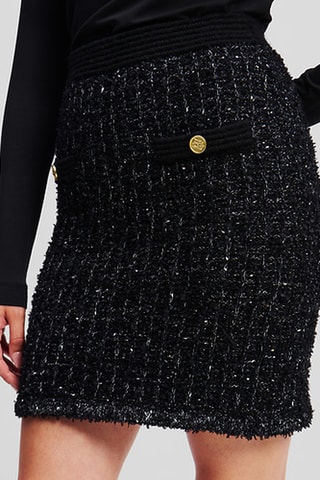 Jupe droite en tweed - Noir