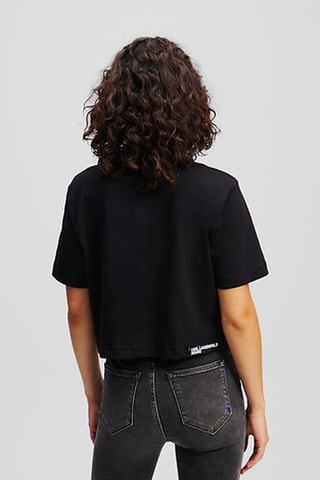 T-shirt cropped en coton biologique - Noir