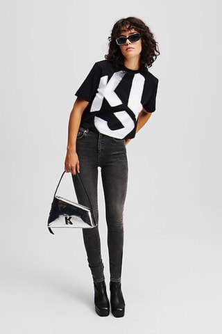 T-shirt cropped en coton biologique - Noir