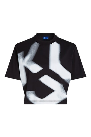 T-shirt cropped en coton biologique - Noir