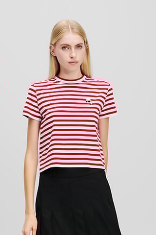 T-shirt en coton biologique - Rouge et blanc