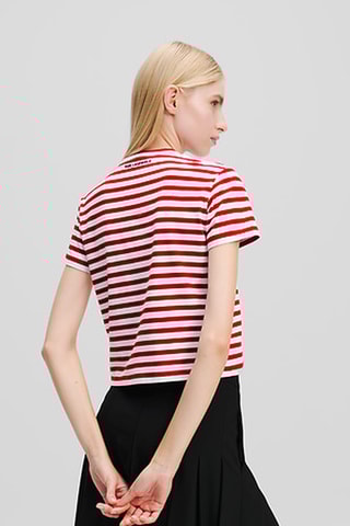 T-shirt en coton biologique - Rouge et blanc