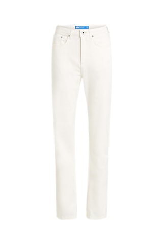 Jean straight en coton biologique taille haute - Blanc