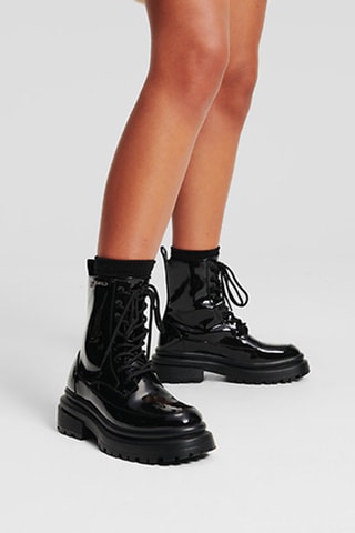 Bottines en cuir verni - Noir