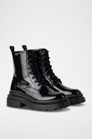 Bottines en cuir verni - Noir