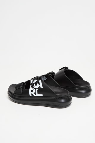 Mules plateformes en cuir - Noir