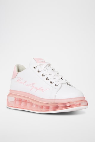 Baskets compensées en cuir - Blanc