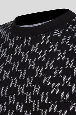 Pull en coton biologique - Noir et gris chiné