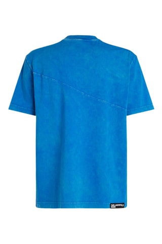 T-shirt relaxed tie and dye en coton biologique - Bleu cobalt