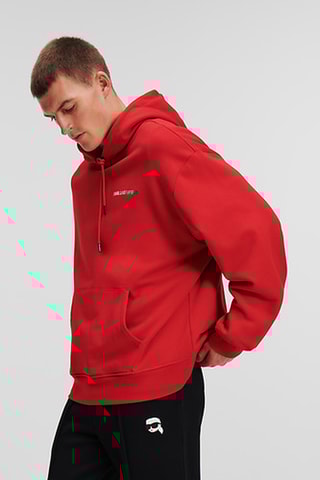 Sweat à capuche en coton biologique - Rouge