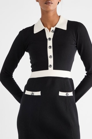 Robe droite - Noir et blanc