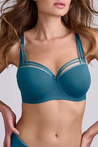 Soutien-gorge ampliforme Dame de Paris - Bleu pétrole et bleu canard