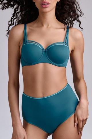 Soutien-gorge ampliforme Dame de Paris - Bleu pétrole et bleu canard